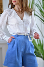 Загрузить изображение в средство просмотра галереи, Блуза с пышным рукавом без воротника