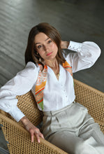 Загрузить изображение в средство просмотра галереи, Блуза с пышным рукавом без воротника