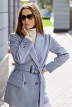 Загрузить изображение в средство просмотра галереи, Полупальто двубортное с поясом